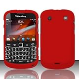 Red Hard Plastic Rubberized Case Cover for Blackberry 9900 Bold Touch