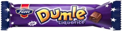 5 Bars X 40g of Fazer Dumle Liquorice (Licorice) Finnish Milk Chocolate Chocolates Sweets Candy