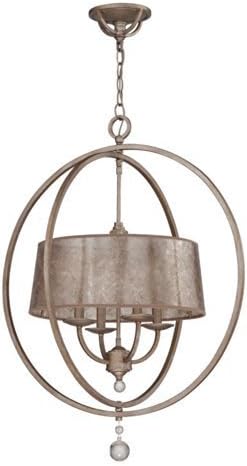 Jeremiah 35534-AO, Windsor Mica Candle Chandelier Light, 4 Light, 80 Watts, Athenian Obol by Jeremiah Lighting