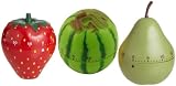 Set of 3 Fruit Shaped Novelty Kitchen Timers Strawberry Watermelon