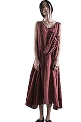 Petite Summer Ruched Sleeveless Linen  Dress