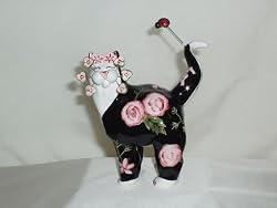 Amy Lacombe Whimsiclay Cat Denise & Ladybug