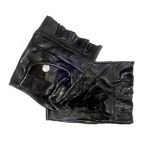 Leather Motorcycle Fingerless Gloves