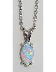 OPAL MARQUISE PENDANT WHITE GOLD QUALITY