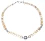Silver Citrine Gemstone Necklace 19 inches (gnklc253)