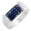 Ring With 3.05ctw Genuine Sapphires Beautifully Designed in 18K White Gold. Total item weight 7.2g (Size 7)