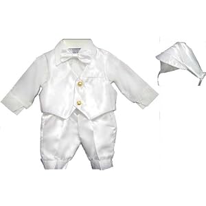 Baby or Infant Boys Christening - Satin Knicker Boy's 5 Piece Suits Set - Formal Wear made easy for baby boy!