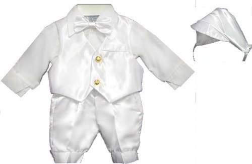 Baby or Infant Boys Christening - Satin Knicker Boys 5 Piece Suits Set - Formal Wear made easy for baby boy!