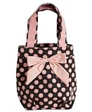 Brown & Pink Polka Dots Lunch Tote Bag