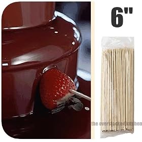 1,200 NEW 6 CHOCOLATE FOUNTAINS KEBAB KABOB BAMBOO SKEWERS. by overstockedkitchen