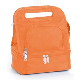 Fancy Fully Insulated Lunch Tote with Food Storage Container - Tropical Orange