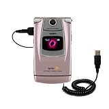 Coiled Power Hot Sync and Charge USB Data Cable w/ Tip Exchange for the Sanyo Katana DLX - Gomadic Brand