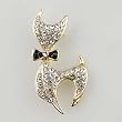 Swarovski Crystal Golden Cat April Birthstone Brooches