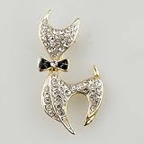 Swarovski Crystal Golden Cat April Birthstone Brooches