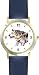 Wolf Dog - WATCHBUDDY&Acirc;&reg; DELUXE TWO-TONE THEME WATCH - Arabic Numbers - Blue Leather Strap-Children's Size-Small ( Boy's Size & Girl's Size )