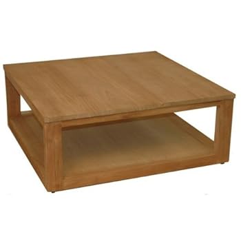 Table basse carrée EASYLINE, 2 plateaux, 90cm