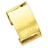 14k Gold 37mm Hammered Polished Bangle
