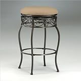 30"H Lincoln Black Gold Finish Swivel Bar Stool