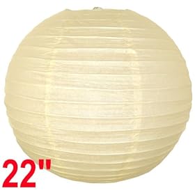Ivory Chinese Japanese Paper Lantern Lamp 22 Diameter - Just Artifacts Brand by Just Artifacts
