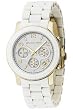 MICHAEL Michael Kors Watch, Women's White Polyurethane and Goldtone Mixed Metal Bracelet MK5145