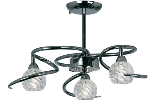 Oaks Lighting 3 Light Heru Ceiling Fitting, Mirror 