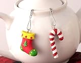 Novelty Tea Mesh Infuser Strainer with Christmas Winter Holiday Fobs - CLOSEOUT SALE