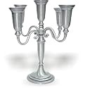 UK41527 - BS PEWTER CANDLESTICKS, 5 BRANCH 27CM