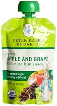 Peter Rabbit Organics, Organic Apple and Grape 100% Pure Fruit Snack, 3.5-Ounce Pouches (Pack of 10)