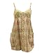 image and picture of Pink & Green Printed Woven Tunic Top - Back tide waist, Spaghetti strap