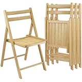 Winsome Wood Folding Chairs, Natural Finish, Set of 4