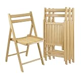 Winsome Wood Folding Chairs, Natural Finish, Set of 4