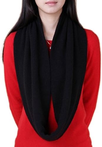 Novawo Women's Men's Super Soft Cashmere Solid Infinity Scarf