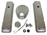 1958-86 Chevy Small Block 283-305-327-350 Chrome Steel (Short) Engine Dress Up Kit - Flamed