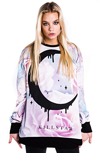 Killstar Gothic Occult Wicca Roses Unisex Pastel Moon Sweatshirt (XL)