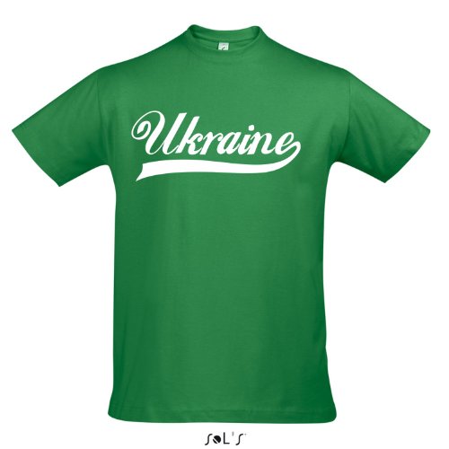 T-Shirt – Ukraine Oldschool Ukraine LÄNDERSHIRT EM / WM FAN Trikot S-XXL , Kelly green – weiß , XL