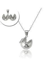 Sterling Silver Fortune Cookie Locket Necklace