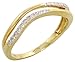 14 Karat Gold Damen Diamanten Ring, mit 0.15 Karat Brilliantschliff Diamanten, (4mm) breit