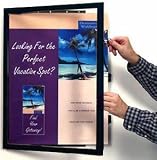 Poster hinged front-door swing frame in anodized Black Aluminum - 11x14