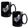 Los Angeles Dodgers 2pc Black Ceramic Mug Set - Primary Logo MLB Baseball