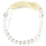 Single Strand Graduated Crystals with Mini Faux Pearls Bracelet