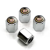 Cadillac Gold Logo Chrome Tire Stem Valve Caps - Official Licensed