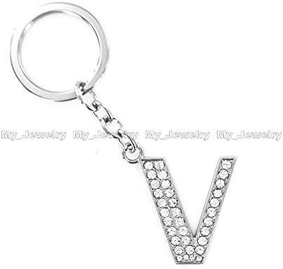 Sparkle Crystal Alphabet Keyring Initial Letter Key Ring Chain Keychain Keyfob