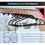 50 Velvet Black Hangers