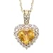 10k Yellow Gold Heart Shaped Citrine and Diamond Pendant