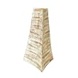 Handcrafted White Triangular Terracotta Vase With Brushed Sandy Salmon Finish - Triangular Neck