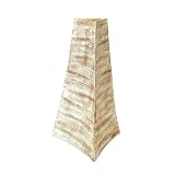 EXP Handcrafted White Triangular Terracotta Vase With Brushed Sandy Salmon Finish - Triangular Neck