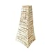 EXP Handcrafted White Triangular Terracotta Vase With Brushed Sandy Salmon Finish - Triangular Neck
