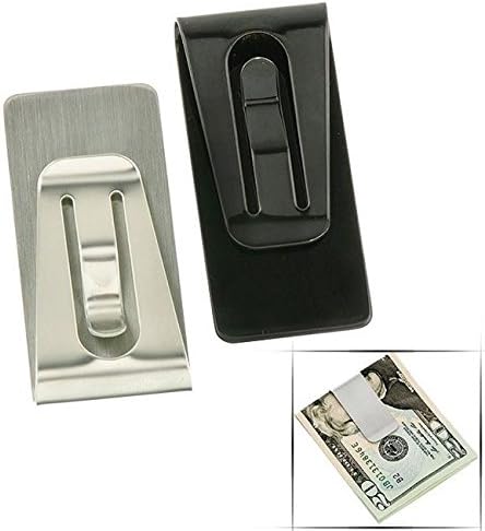 New Stylish BLACK Stainless Steel Slim Money Clip Wallet for Men, "Being extremely minimalist!"