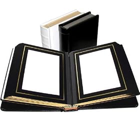 Click here to buy Adorama Classic Photo Album, White Leather Cover with Library Bound Black Pages, Holds 36... by Adorama.