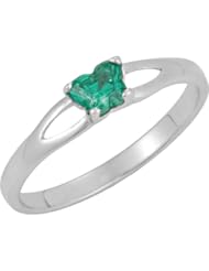 10k White Gold May CZ Birthstone Butterfly Ring, Size 3